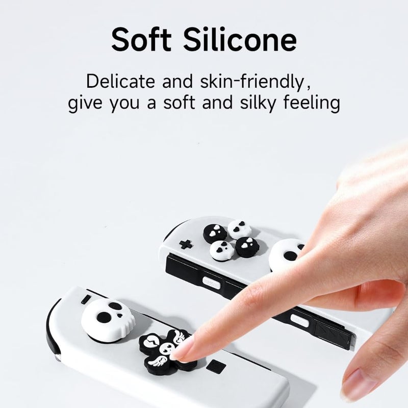 Jemdo Halloween Cross D-Pad Button Caps Set Joystick Cover,Cool Switch Thumb Grip Caps Compatible with Nintendo Switch/OLED/Lite,Soft Silicone ABXY Key Buttons Joystick Cap Covers Accessories - Image 2